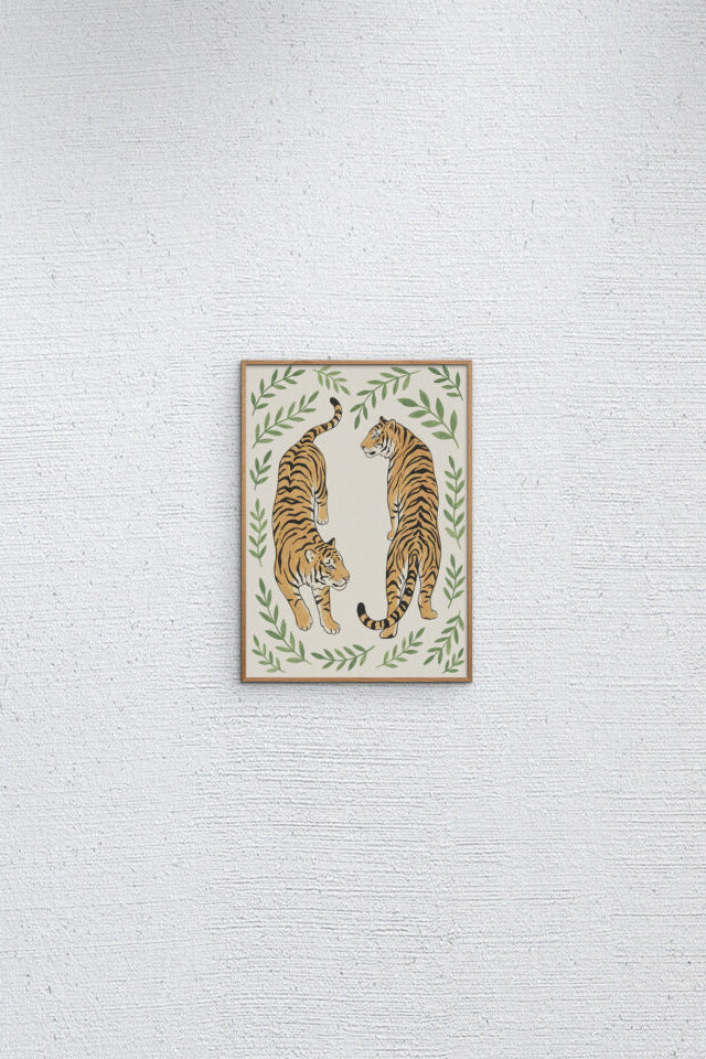 Elegant Jungle Tigers plakat - A4